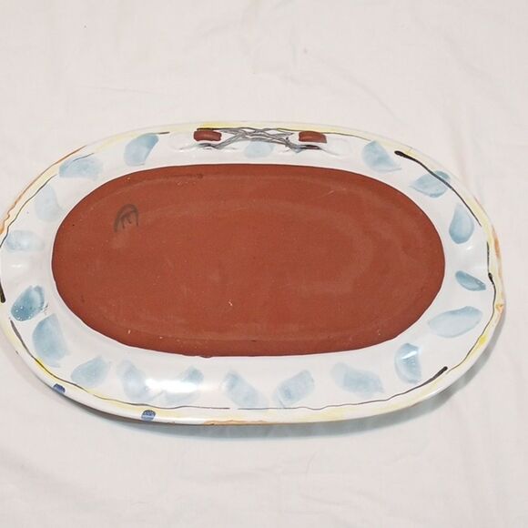 Beautiful Lemon and Leaf Serving Pottery Tray - Picture 2 of 8